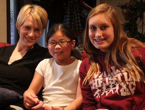 Tina with Maddie and Kyla